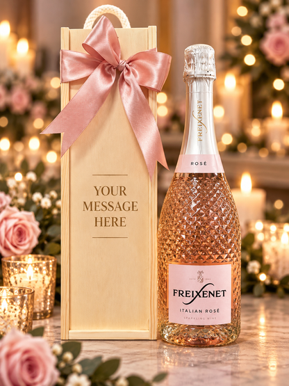 Wooden Bottle Box with Choice of Rosé | Can Be Personalised