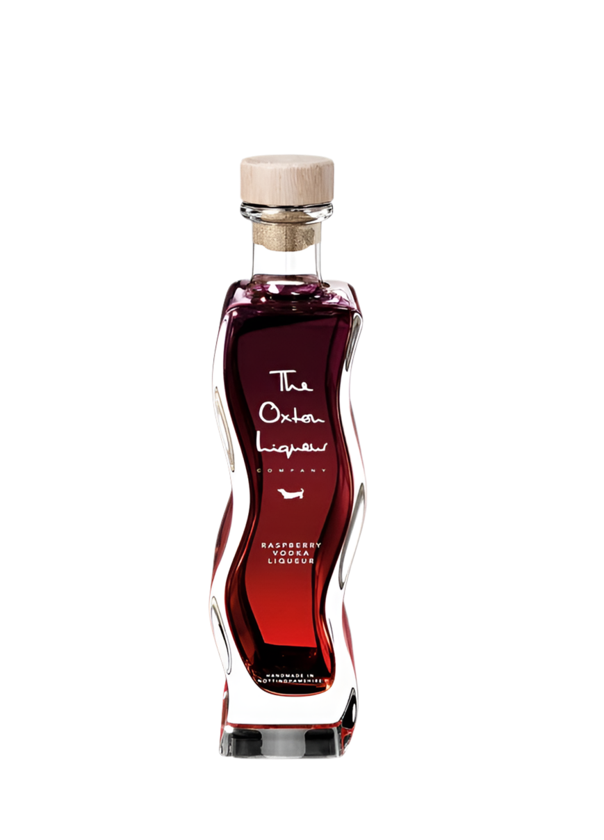 Raspberry vodka liqueur unique shaped glass bottle gift, can be personalised 