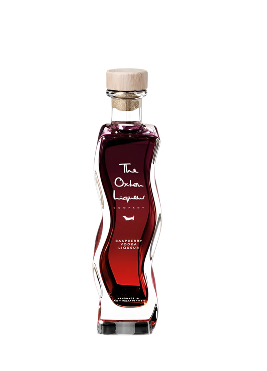 Raspberry vodka liqueur unique shaped glass bottle gift, can be personalised 