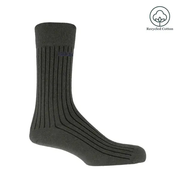 Peper Harrow Recycled Ribbed Men's Socks made from 80% recycled yarn.