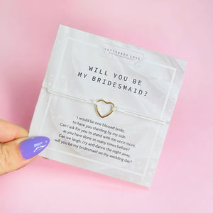 ‘’Will You Be My Bridesmaid" | Gold Heart Bracelet