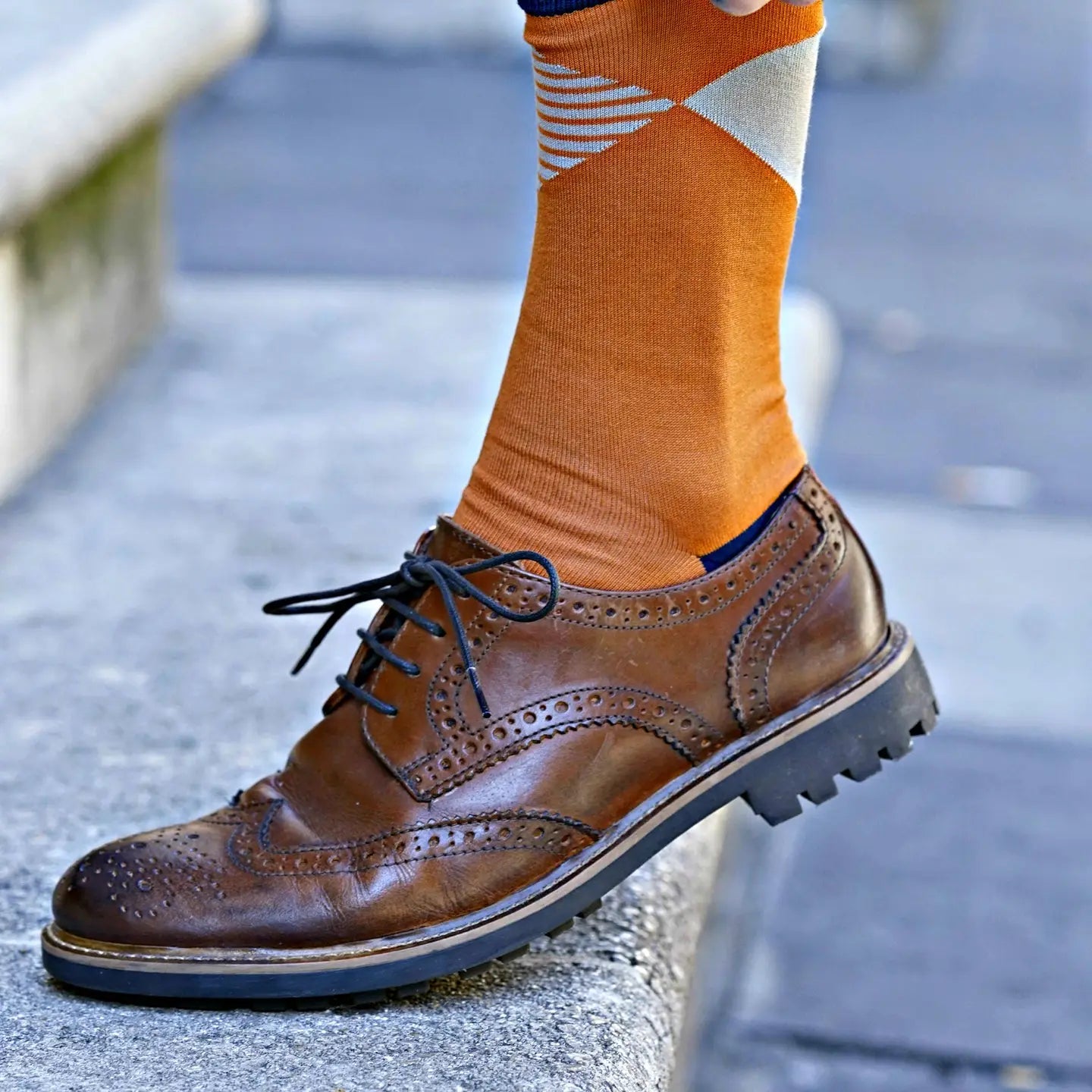 Big Diamond luxury men's socks with striped design in Egyptian cotton.