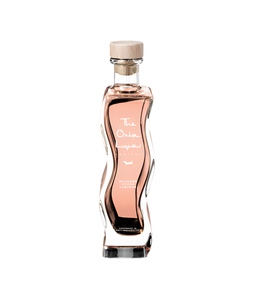 Oxton Liqueur Rhubarb Vodka Liqueur 100ml personalised glass bottle gift 