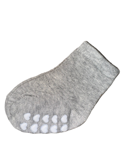 Set of Two Pairs of Baby Socks - One with Soft Rubber Soles for Learning to Walk