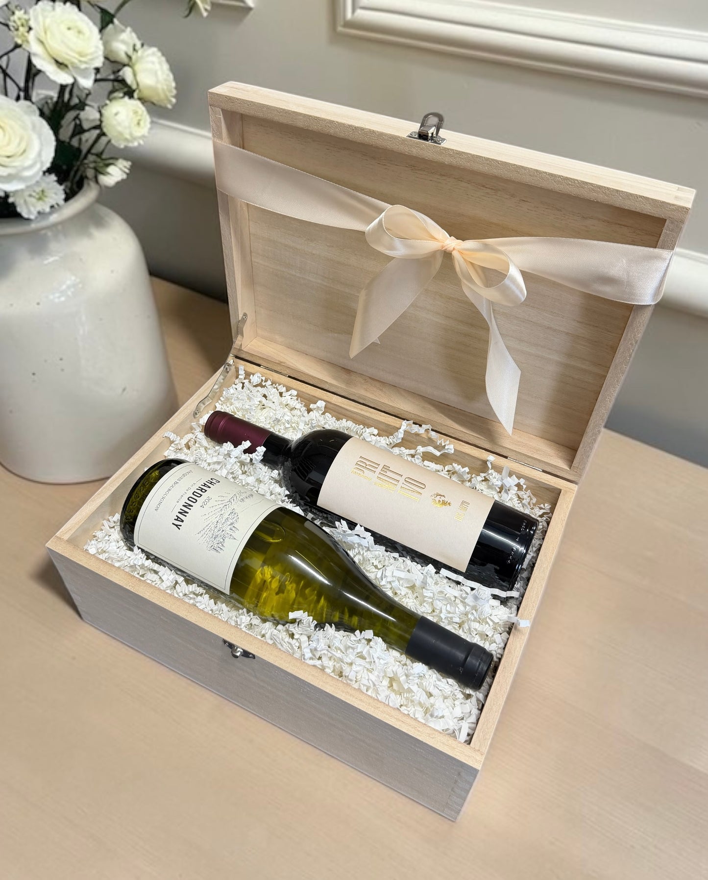 Red and White Wine Wooden Gift Box | Can Be Personalised