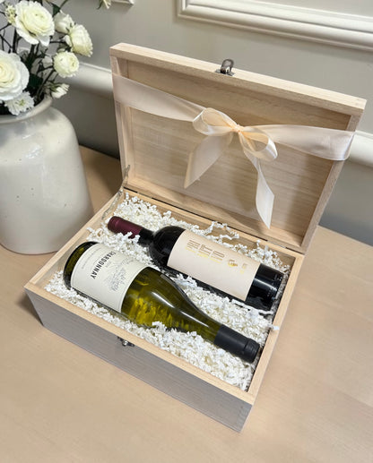 Red and White Wine Wooden Gift Box | Can Be Personalised