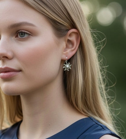 Sterling Silver Sun Earrings