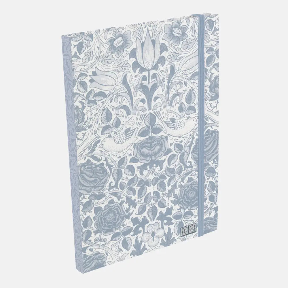 Floral patterned notebook on a white background