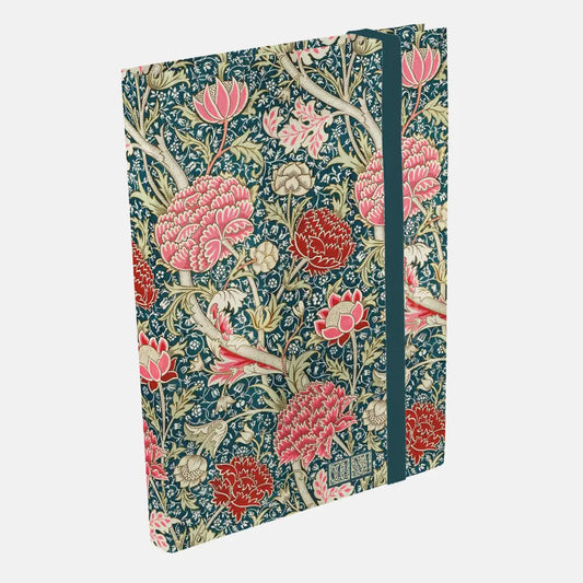 A6 Notebook with William Morris Cray design featuring vibrant floral patterns.