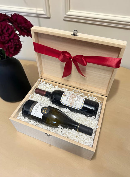 Red and White Wine Wooden Gift Box | Can Be Personalised