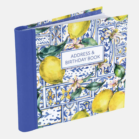 Address & Birthday Book - St Clement’s Design with vibrant oranges and lemons pattern.