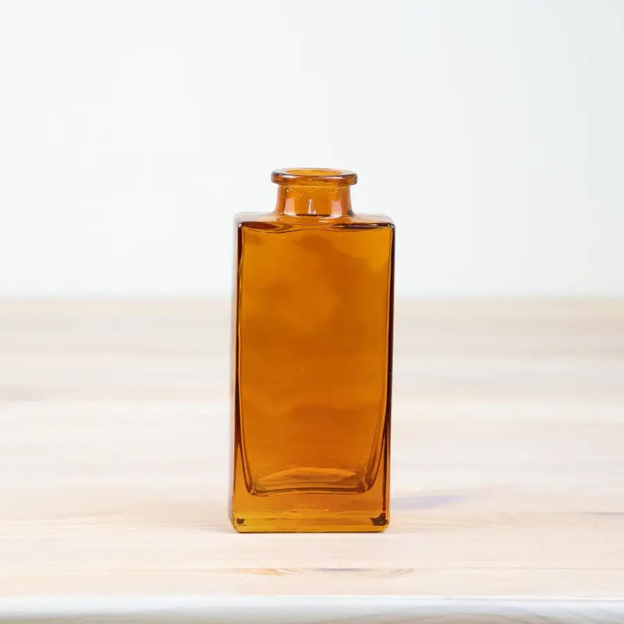 Amber glass vase, 12cm, eco-friendly design, home decor accessory.