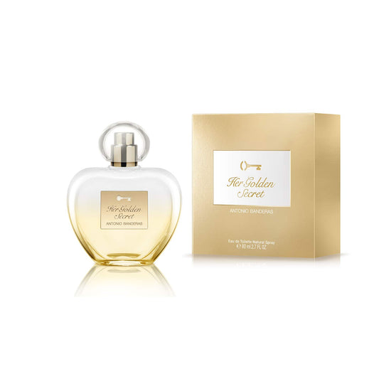 Her Golden Secret by Antonio Banderas 50ml blends fruits, florals, and vanilla for a bold, sensual scent.