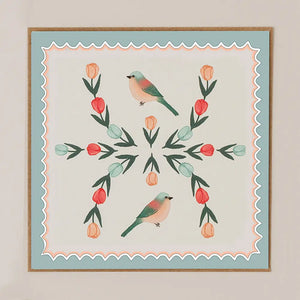 Bird Blank Greeting Card with Scalloped Border