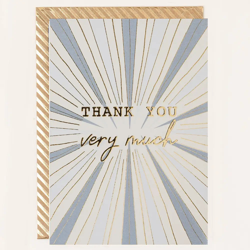 Apple & Clover Grey & Blue Abstract Thank You Card
