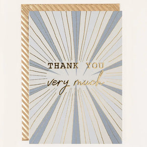 Grey & Blue Abstract Thank You Card