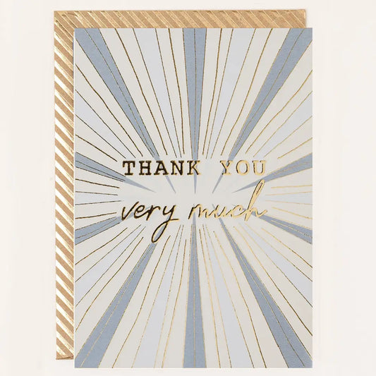 Grey & Blue Abstract Thank You Card