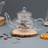 Attractive Pearl Decorated Glass Infuser Teapot