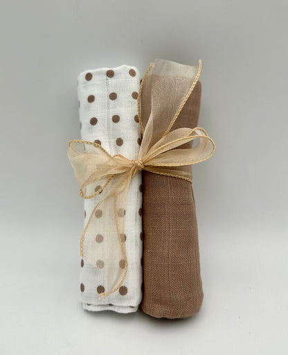 100% cotton muslin squares—soft, absorbent, and perfect for feeding, changing, or cleanup.
