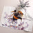 Bee On Heather Watercolour Botanical Design Cotton Teatowel