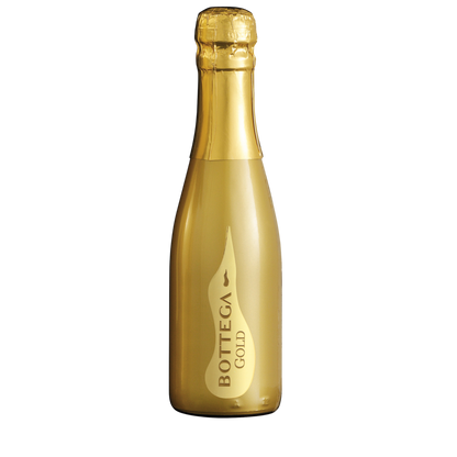 Small Bottega Gold Prosecco bottle with signature gold packaging, offering a light and fruit-driven sparkling wine.