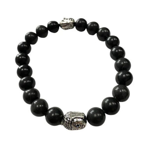 Sophisticated Buddha Black Agate Gemstone Bracelet