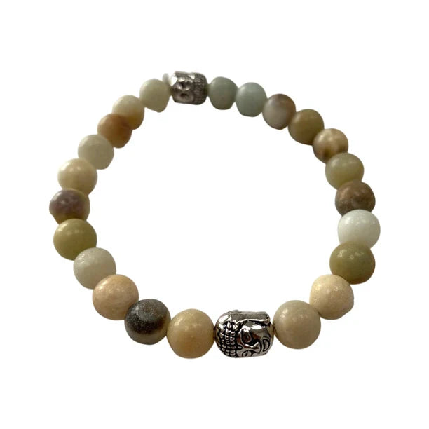 Elegant Buddha Larvikite Gemstone Bracelet