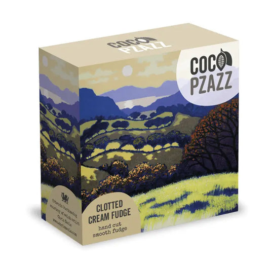 Chris Neale traditional hand-cut clotted cream fudge in illustrated gift packaging, 150g