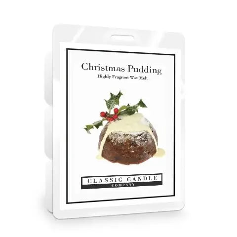 Christmas Pudding Wax Melt package with festive pudding design.