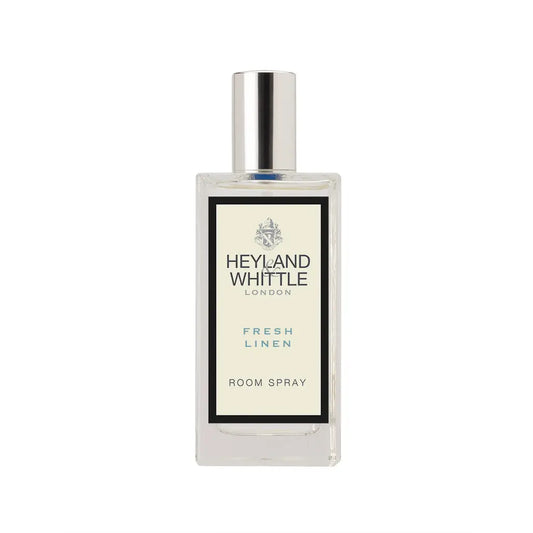Classic Fresh Linen Room Spray bottle with cotton flower and mimosa scent, perfect for air and furnishings.