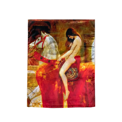 Collier's Lady Godiva Pre Raphaelite silk scarf, 70x180cm, featuring an artistic design for spring or summer.