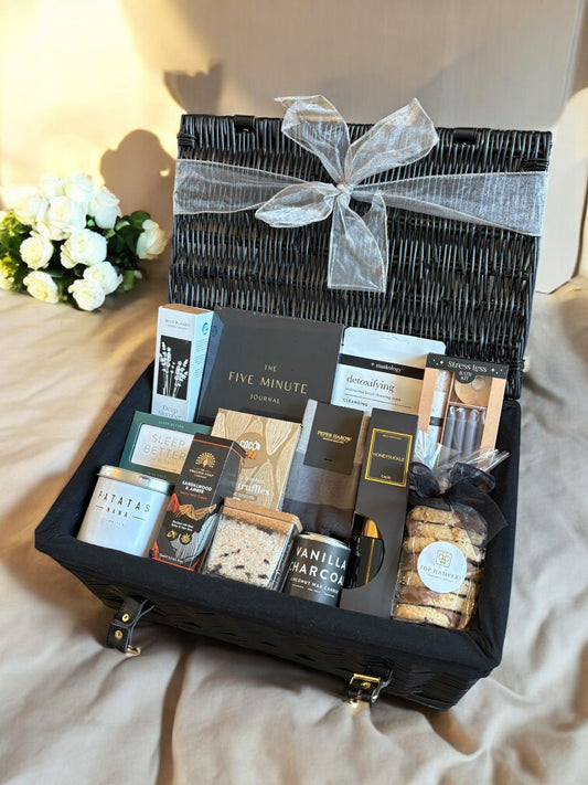 compassion and understanding gift hamper with comforting indulgences and soothing activities