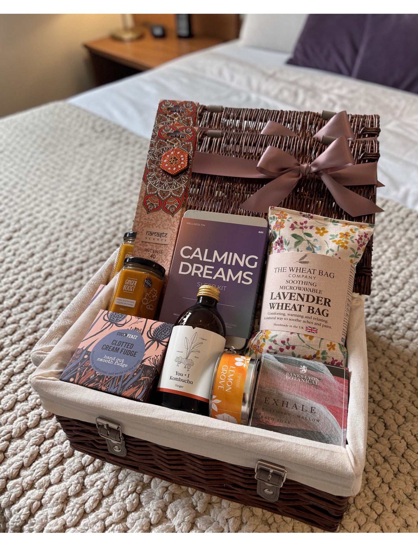  Complete World of Calm with a luxurious hamper designed to soothe your body and mind, ensuring relaxation and self care with every item.