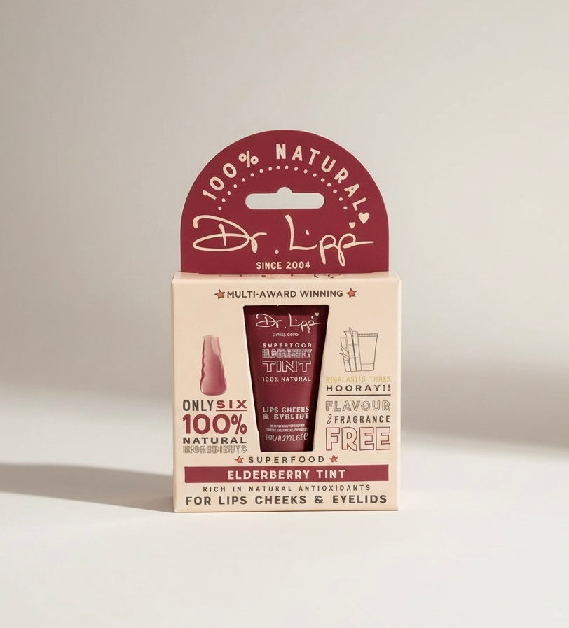Dr. Lipp lip balm packaging with a red lid on a white background