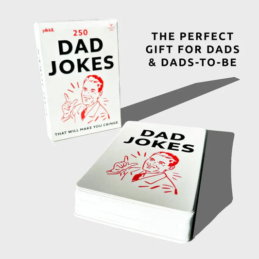 Dad Joke Book featuring 250 hilarious jokes, perfect gift for dads and dads-to-be.