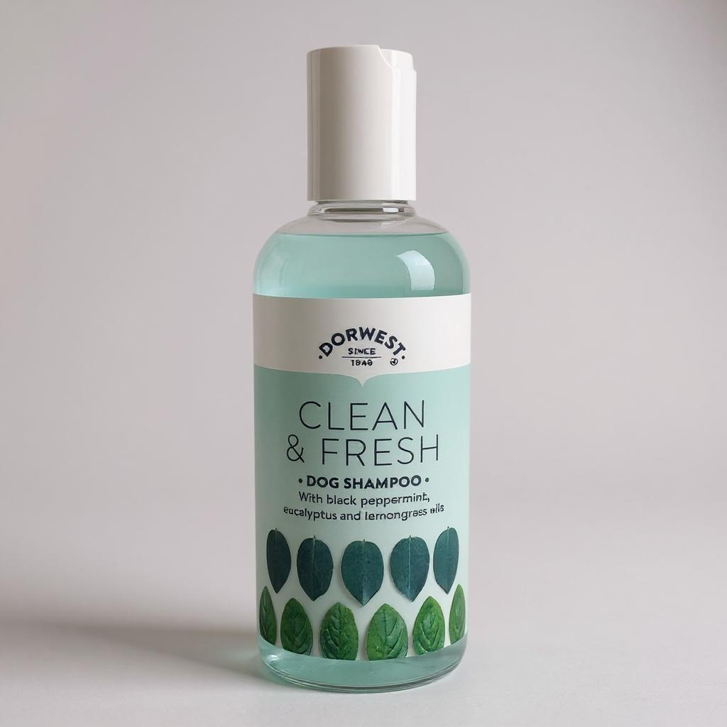 Dorwest Clean & Fresh Dog Shampoo – with black peppermint, eucalyptus, and lemongrass oils for a fresh, clean coat.