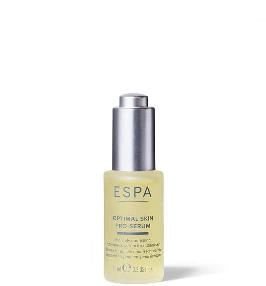 This 10ml bottle of ESPA Optimal Skin Pro-Serum is expertly formulated to improve skin hydration and firmness.