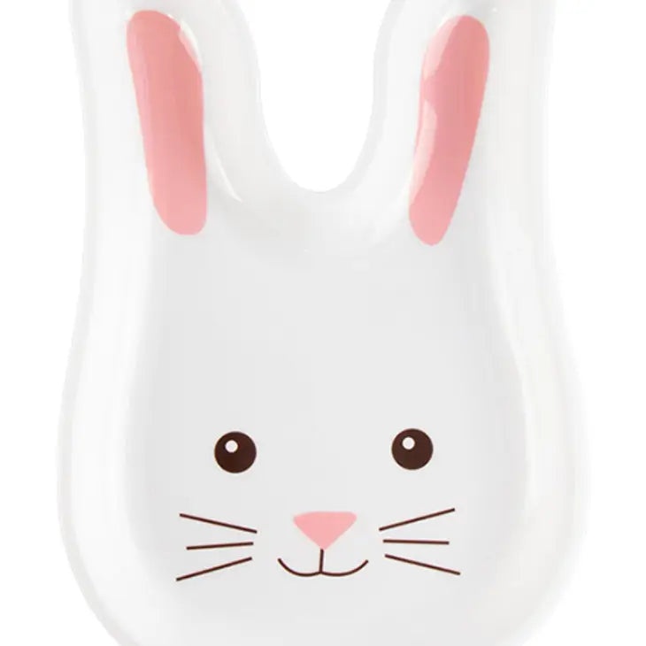 Children's Easter Bunny Plate with cute bunny design, durable plastic, ideal for festive treats.
