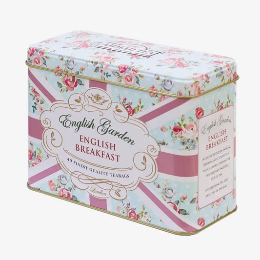 English Breakfast tea English Garden Caddy with floral design.