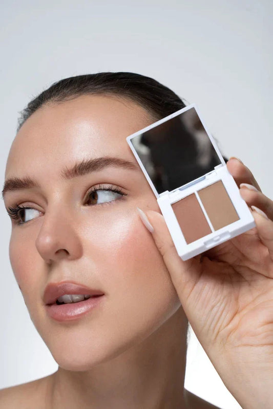 Eye Candy Duo Taupe Brow Powder defining brows with two shades.