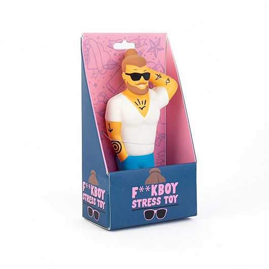 Soft stress-relief squishy toy shaped like a humorous “f**kboy” character named Chad.