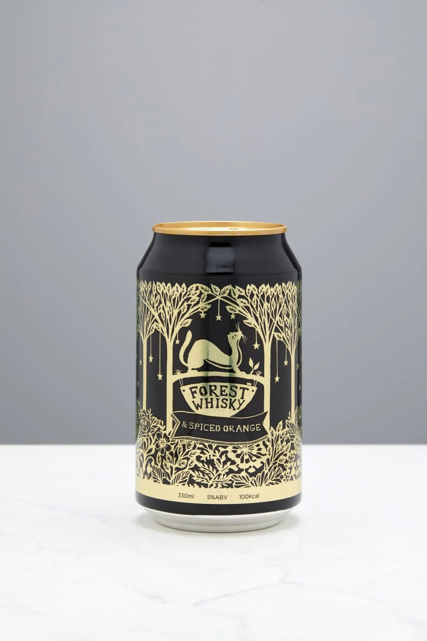 Forest Whisky & spiced citrus. 5% ABV, 100 cals. Warming, refreshing, and made in the Peak District.
