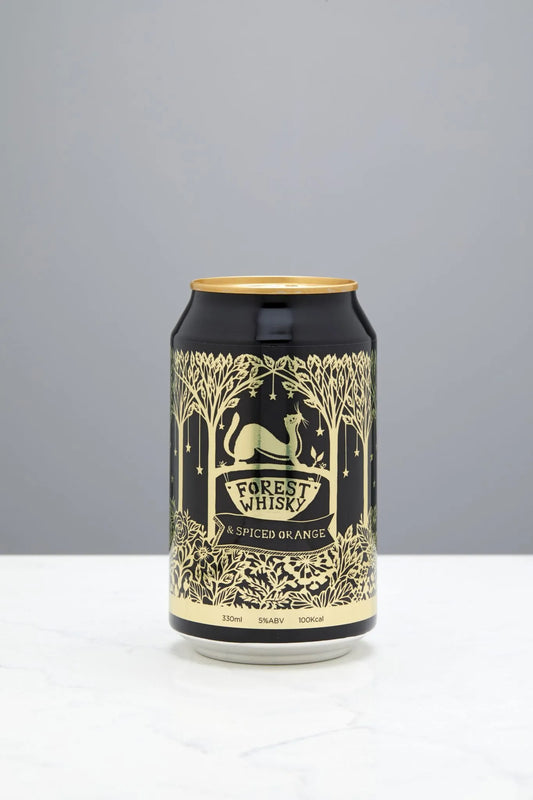 Forest Whisky & spiced citrus. 5% ABV, 100 cals. Warming, refreshing, and made in the Peak District.