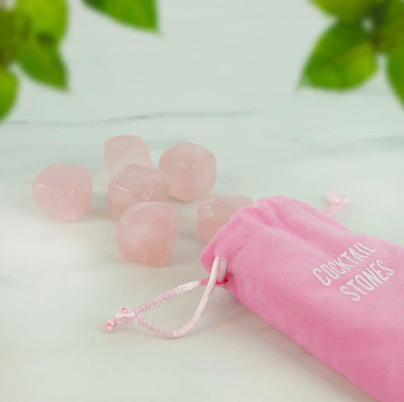 Rose Quartz Cocktail Stones | Set of 6