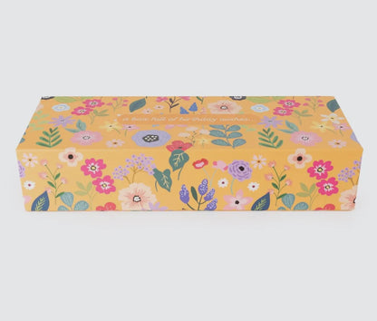 Set of 3 Candle Gift Set Happy Birthday - Floral Ochre