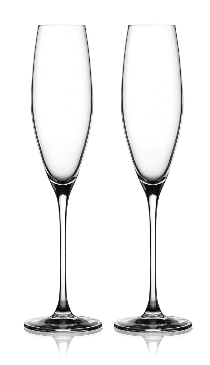 Diamante Neo Champagne Flutes Crystal Prosecco Glasses | Set Of 2