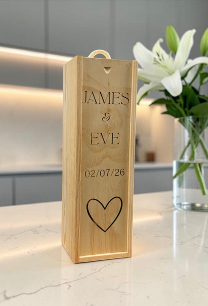 Wooden Bottle Box With Choice of Champagne | Can Be Personalised