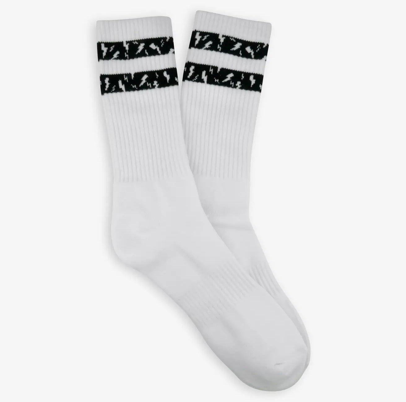Charged Up Padel or Tennis Crew Socks in White | Two Size Options