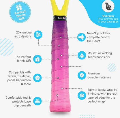 Tennis or Padel Racket Grip in Pink/Purple