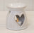 Natural Ceramic Fluted Oil Burner with Cut Out Heart Detail